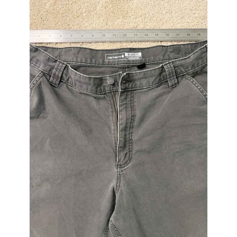 Carhartt‎ Relaxed Fit Gray Rugged Flex Canvas Work Pants W38 L34